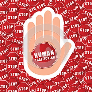 Stop humain trafficking background illustration