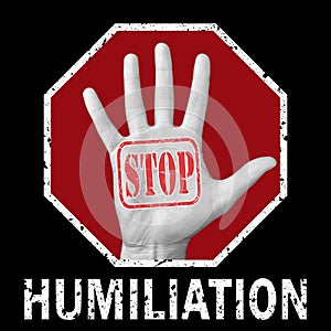 Stop humiliation conceptual illustration. Global social problem