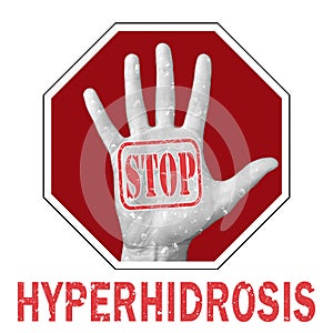 Stop hyperhidrosis conceptual illustration photo