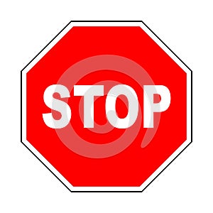 Stop icon. Do not enter sign with text. Prohibition concept. No traffic street symbol. Vector illustration photo