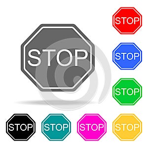 Stop Icon. Elements in multi colored icons for mobile concept and web apps. Icons for website design and development, app developm