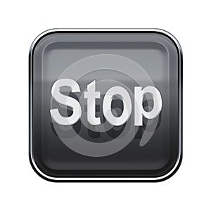 Stop icon glossy grey.