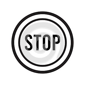 stop icon logo with outline color vector illustration