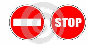 Stop Icon, Stop Sign Icon with red color