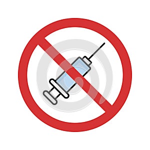 Stop Injection Isolated Vector icon which can easily modify or edit