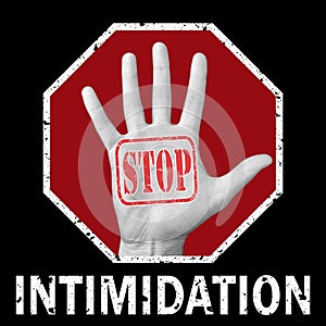 Stop intimidation conceptual illustration. Global social problem