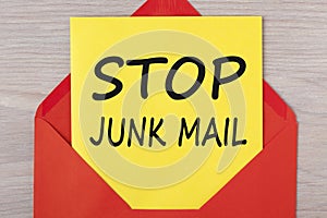 Stop Junk Mail Concept