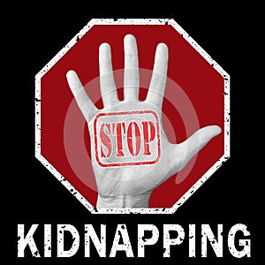 Stop kidnapping conceptual illustration. Global social problem