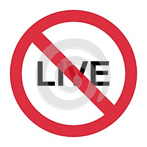 Stop live streaming icon. Modern vector button design isolated on white background