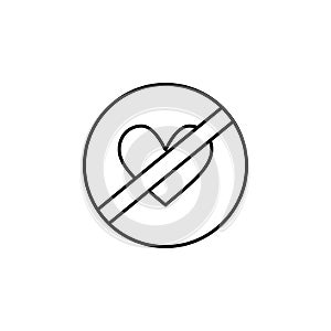 stop lovemaking heart  icon. Element of Valentine\'s Day icon for mobile concept and web apps. Detailed stop lovemaking heart  ico
