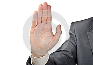 Stop. Male hand