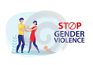 Stop  man gender violence in family or or domestic violence concept