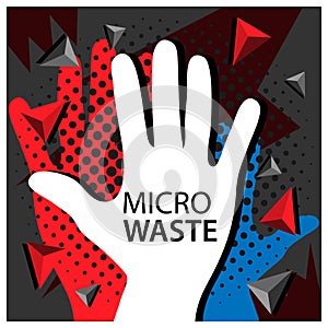 Stop Micro waste with hand Vector Icon Illustration.