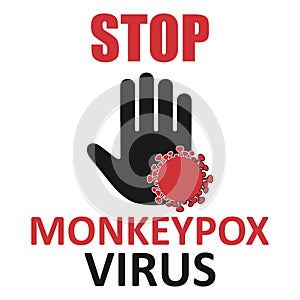 Stop Monkeypox virus banner for awareness and alert against disease spread