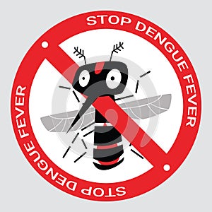 Stop mosquito. Stop mosquito bite to protect malaria, zika virus or dengue fever infection concept. Red prohibition danger sign