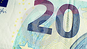 Stop Motion Texture of 100 Eu Bill. Concept - Finance Business Investment Success Cash money banknotes. Hundred Euro