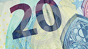 Stop Motion Texture of 100 Euro Bill. Concept - Finance Business Investment Success Cash money banknotes. Hundred Euro