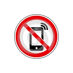 STOP! No phone / cell phone sign. Vector. The icon with a red sign on a white background. For any use. Warns.