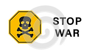 Stop Nuclear Weapon. Stop Hazard Nuke War. No Radiation Atom Dangerous Weapon Sign. Stop Radioactive Military Attack