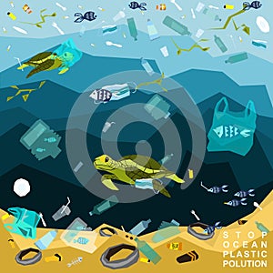 World oceans day, World Environment Day, Earth day, World Maritime Day concept vector illustration.