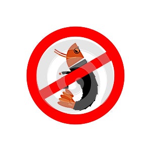 Stop office plankton. Prohibited shrimp in suit. Red prohibition