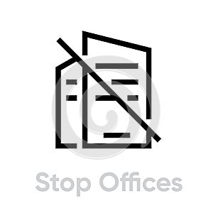 Stop Offices Protection measures icon. Editable line vector.