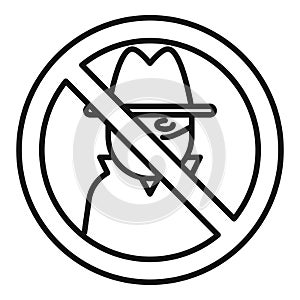 Stop online hacker icon outline vector. Robbery intrusion
