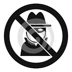 Stop online hacker icon simple vector. Robbery intrusion