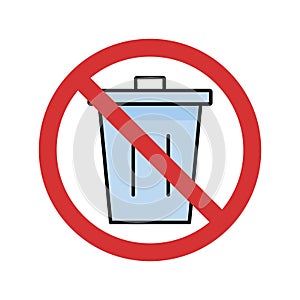 Stop Open dustbin Isolated Vector icon which can easily modify or edit