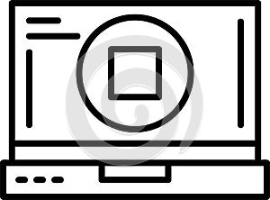 Stop Outline Vector Icon