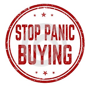 Stop panic buying grunge rubber stamp