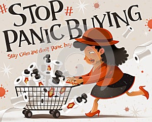 Stop panic buying illustration