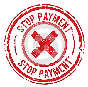 Stop payment sign on white background