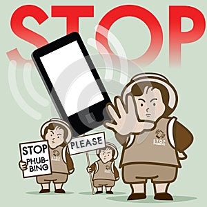 Stop Phubbing Campaign Vector photo