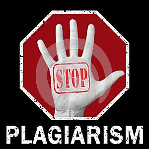 Stop plagiarism conceptual illustration. Global social problem photo