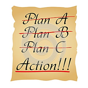 Stop planing and action