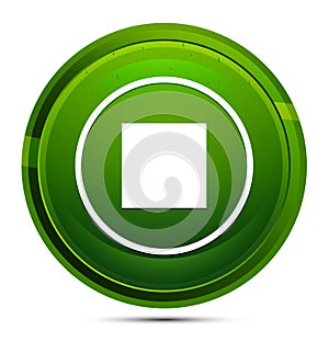 Stop play icon glassy green round button illustration