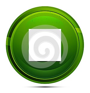 Stop play icon glassy green round button illustration