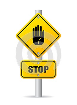 Stop pole road sign photo