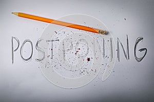Stop postponing your goals concept
