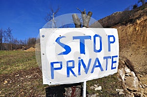 Stop Private Sign