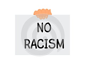 Stop racism icon. Motivational poster against racism and discrimination. Vector Illustration