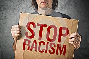 Stop racism message