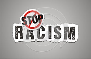 Stop racism poster, beckdrop, banner
