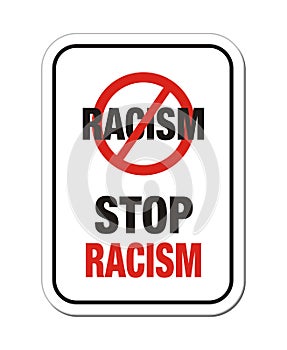 Stop racism sign