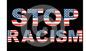 Stop racism typografi american flag  black lives matter  vector