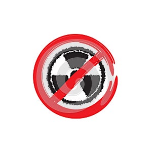 Stop of radiation sign icon on white background