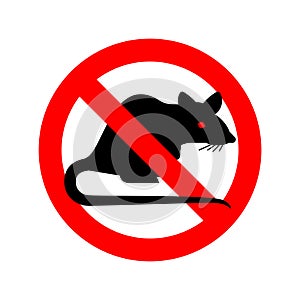 Stop Rat. Ban Big Mouse. Rodent Prohibitive sign vector Illustration