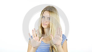 Stop, Rejecting Gesture, No By Woman , , White Background