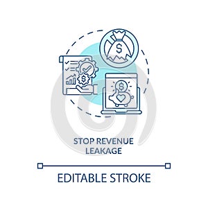 Stop revenue leakage concept icon